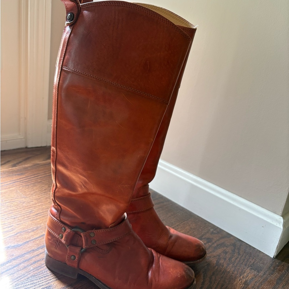 Frye Melissa Tall Riding Boot (Gray) (looks more like a taupe)